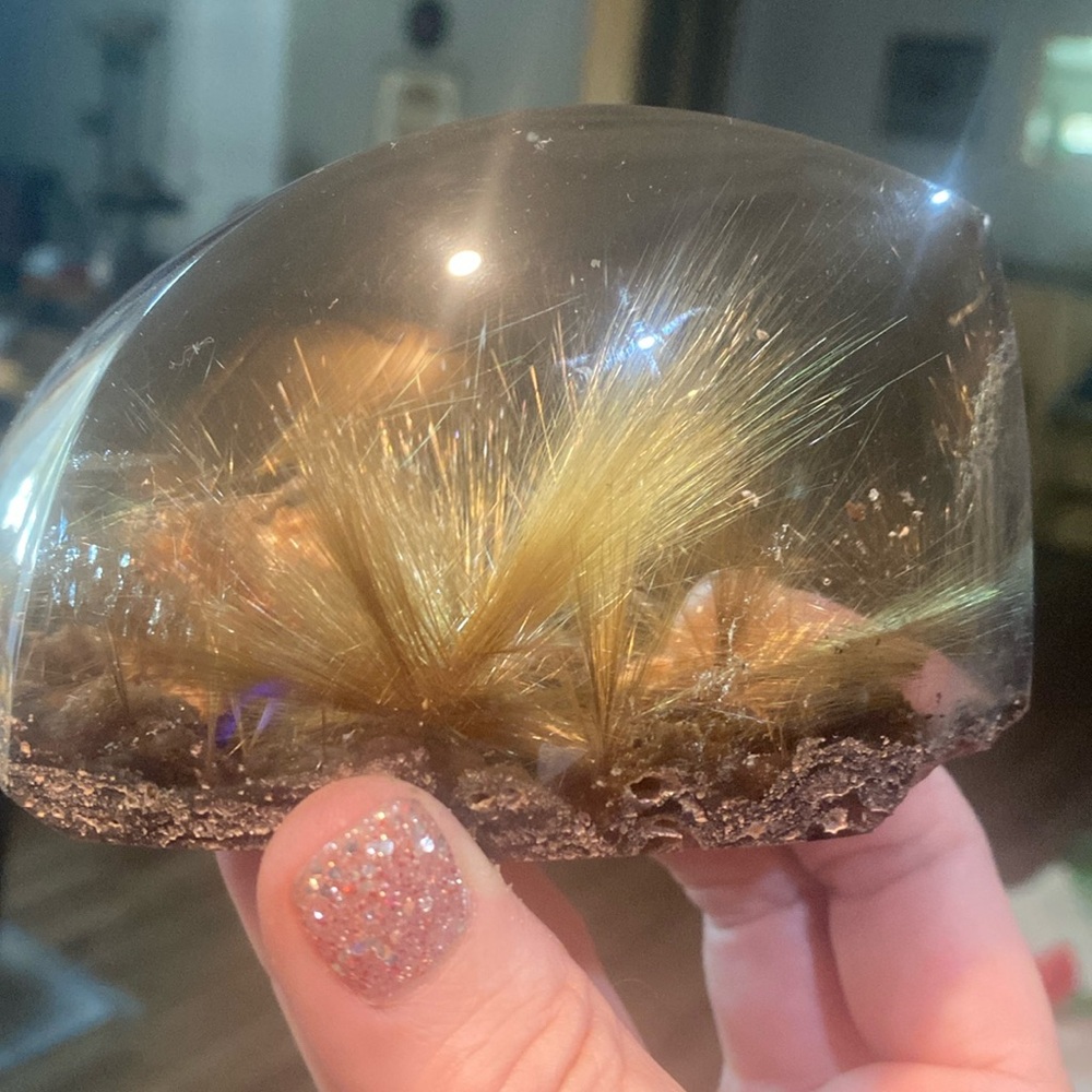 freeform sparkling rutile w/garden quartz & yellow garden w/sparkling rutile - Picture 4 of 9
